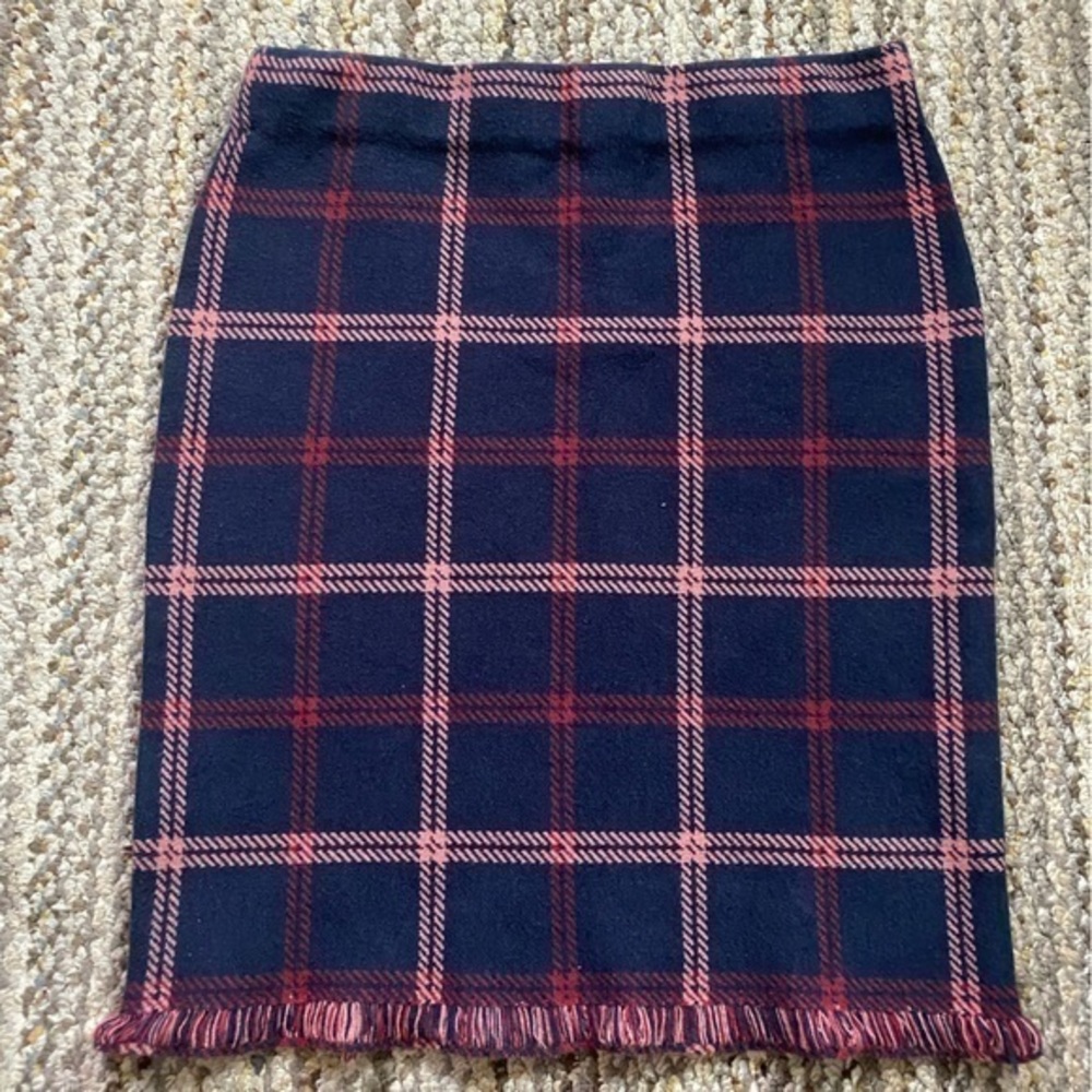 Loft Outlet Pink Stripped Quilted Pencil Skirt - Size L